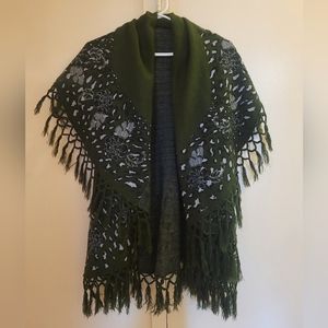 Green crocheted shrug
